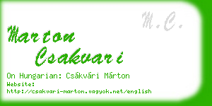 marton csakvari business card